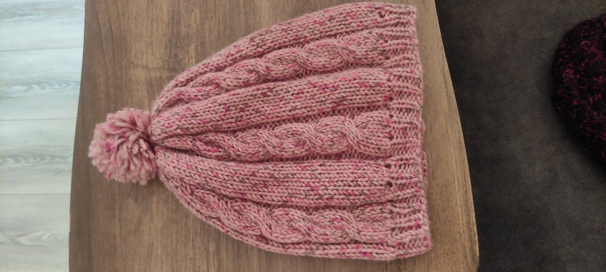 Pembe Örgü Kadın Bere - Görsel 2