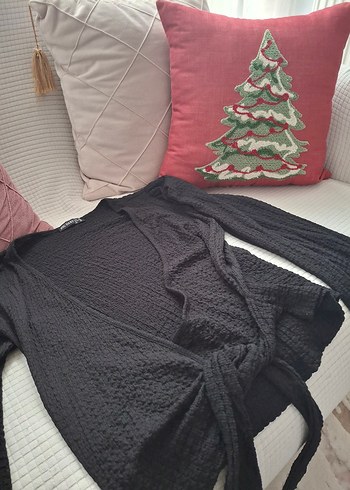 Siyah Örgü Triko  Kazak - Görsel 2