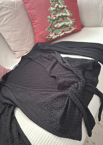 Siyah Örgü Triko  Kazak - Görsel 3