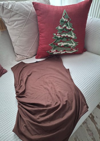 Kahverengi Düz Renk Yumuşak Kumaşlı Yastık Kılıfı - Görsel 3