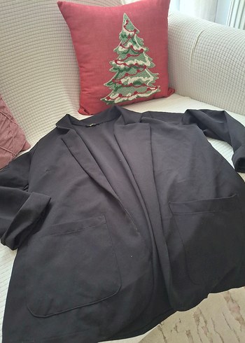 Siyah Midi Keten Kadın Ceket - Görsel 2