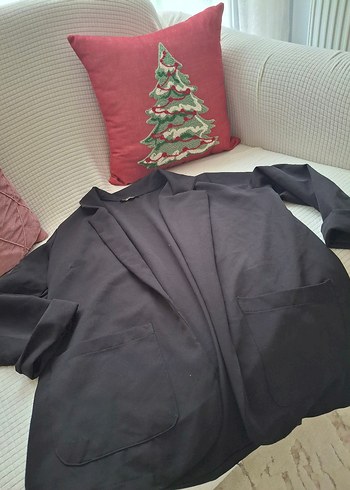 Siyah Midi Keten Kadın Ceket - Görsel 4