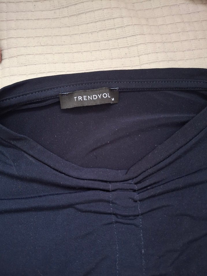 Siyah Drapeli Uzun Kollu Kadın Bluz - Görsel 4