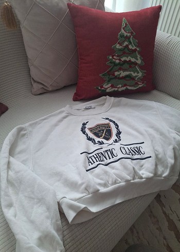 Beyaz Pamuklu Kadın Sweatshirt - Görsel 3