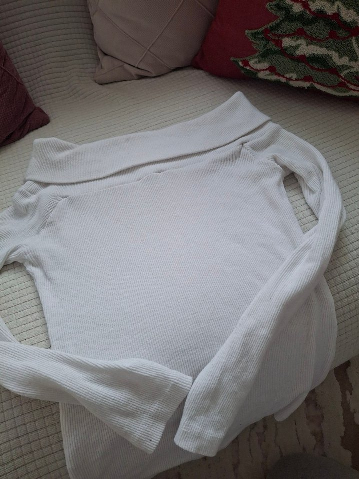 Düğmeli Beyaz Hamile Uzun Kollu Bluz - Görsel 4