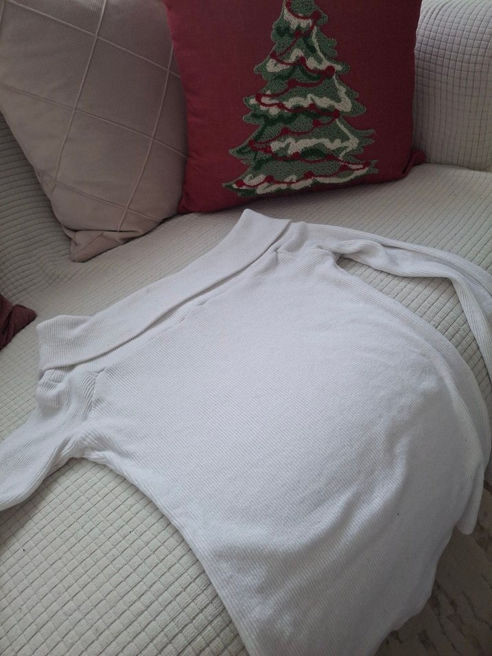 Düğmeli Beyaz Hamile Uzun Kollu Bluz - Görsel 5