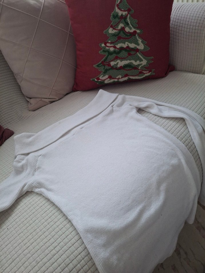 Düğmeli Beyaz Hamile Uzun Kollu Bluz - Görsel 2