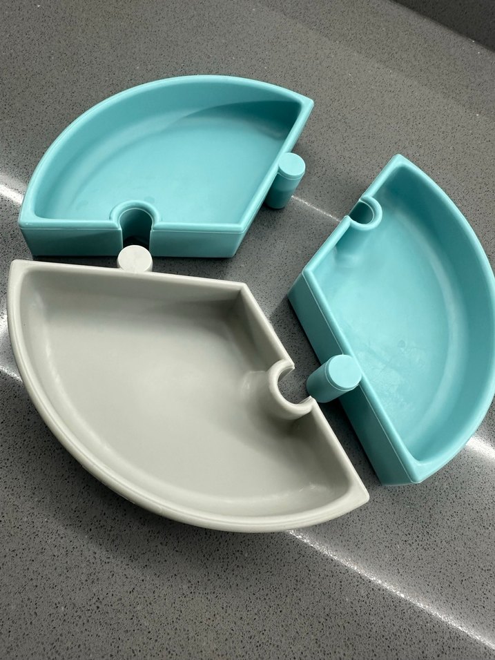 Çocuklar için Bölmeli Tabak Seti - Mavi ve Gri - Görsel 4