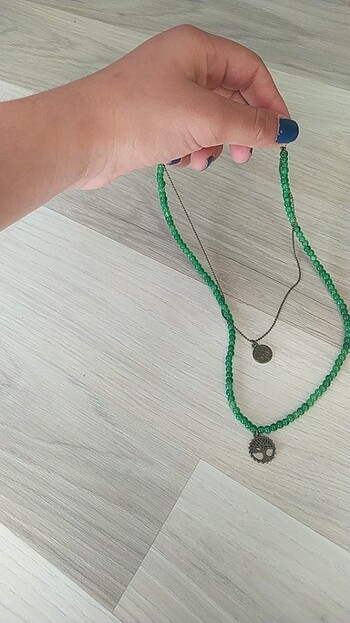 Beden yeşil Renk Hayat ağacı kolyesi