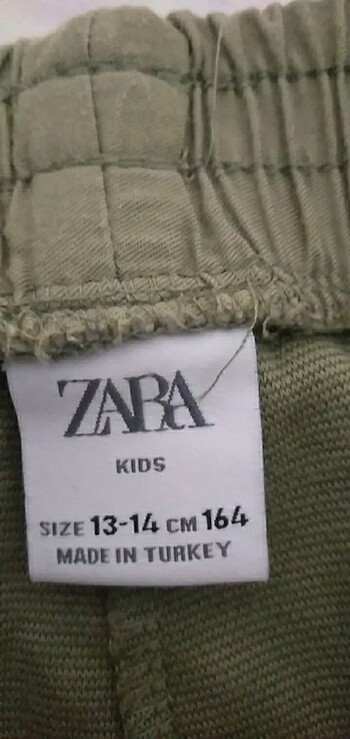 13-14 Yaş Beden haki Renk Zara kargo pantolon 