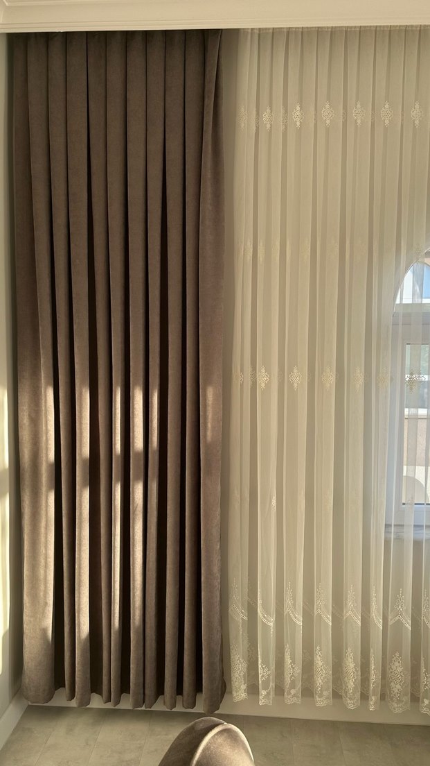 Beyaz Nakışlı Modern Klasik Perde - Görsel 3