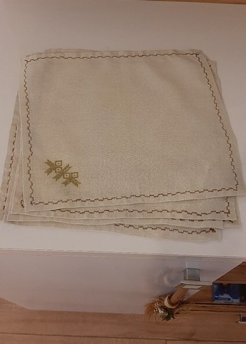  Nakışlı Bej mutfak rafı Örtüsü