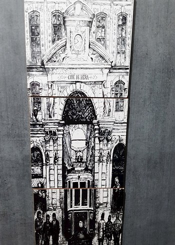  Beden gri Renk Tablo 3 parçalı taksim 45x15cm