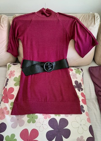 Bordo Kemerli Tunik