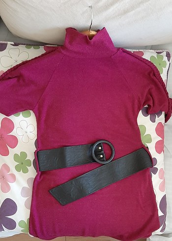 Diğer Bordo Kemerli Tunik