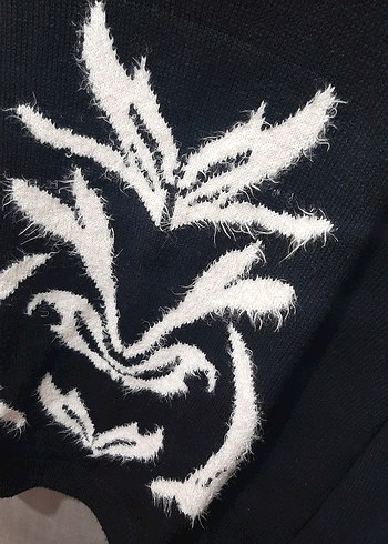 m Beden siyah Renk Nakışlı Siyah Oversize Kazak
