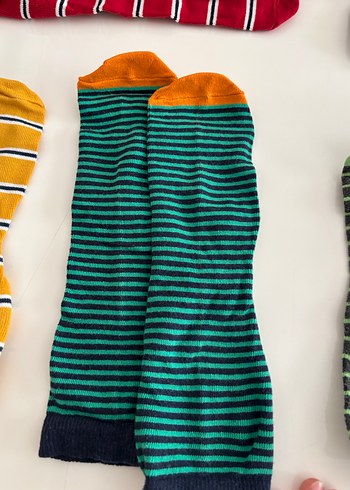 Çocuklar için Renkli Çizgili Çorap Seti - Görsel 5