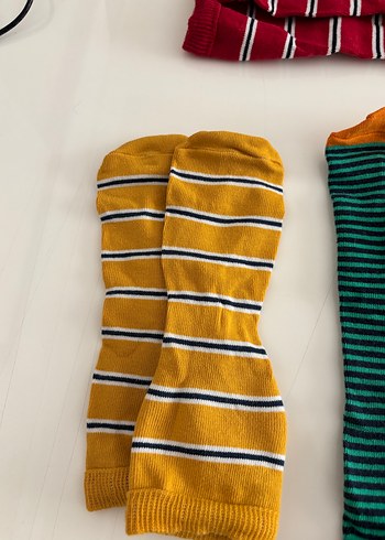 Çocuklar için Renkli Çizgili Çorap Seti - Görsel 4