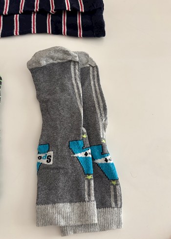 Çocuklar için Renkli Çizgili Çorap Seti - Görsel 8