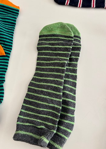 Çocuklar için Renkli Çizgili Çorap Seti - Görsel 7