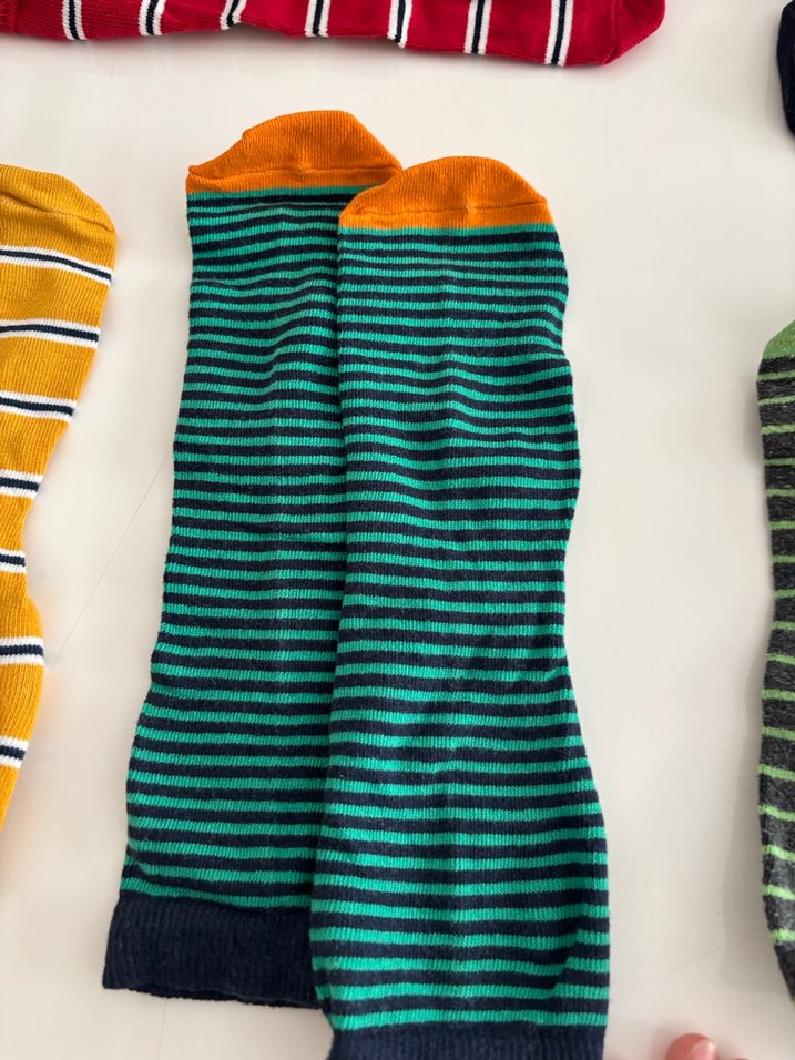 Çocuklar için Renkli Çizgili Çorap Seti - Görsel 5