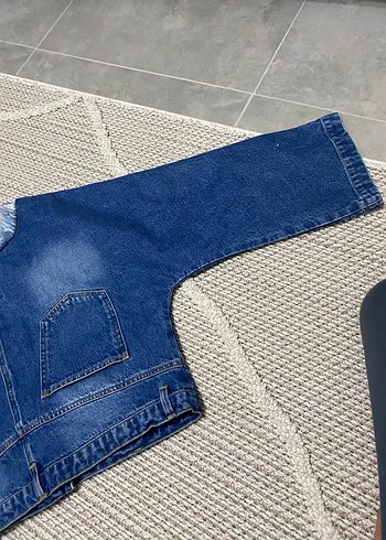 Diğer Kadın Mavi Denim Fermuarlı Ceket