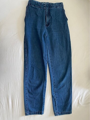 36 Beden lacivert Renk Beli Lastikli Kot Pantalon