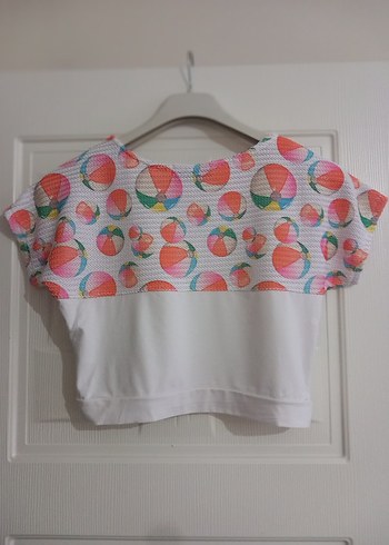 Renkli Desenli Kız Çocuk Kısa Kollu Tişört - Görsel 2