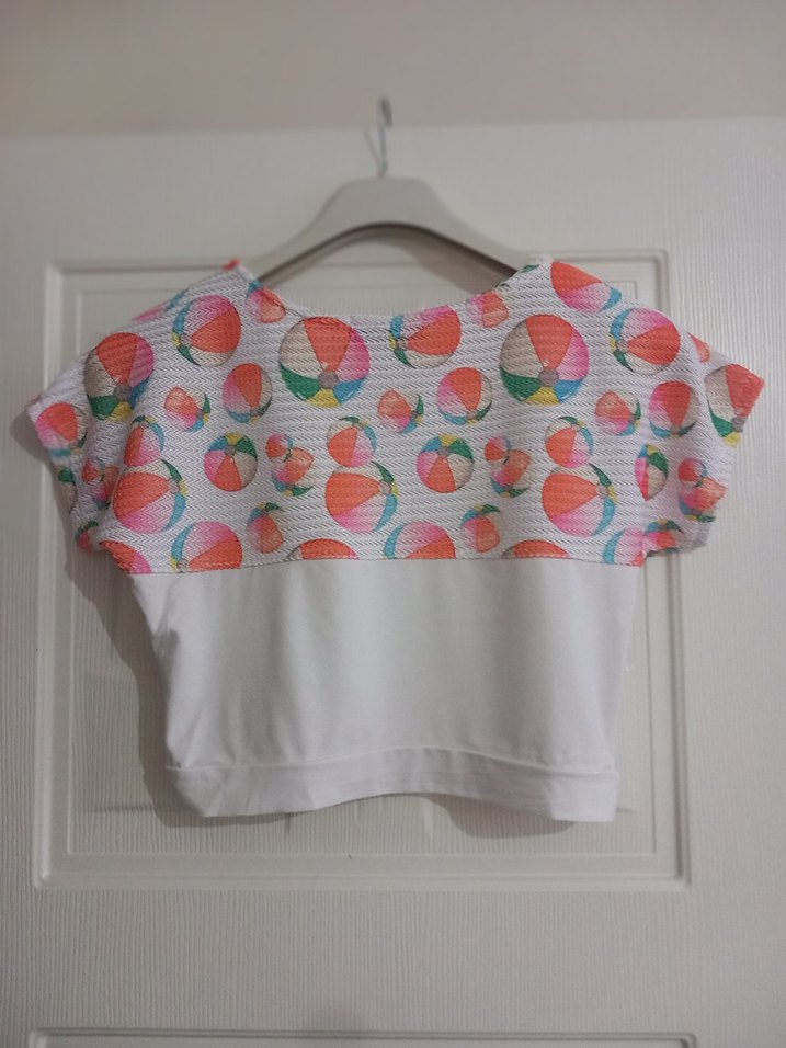 Renkli Desenli Kız Çocuk Kısa Kollu Tişört - Görsel 2