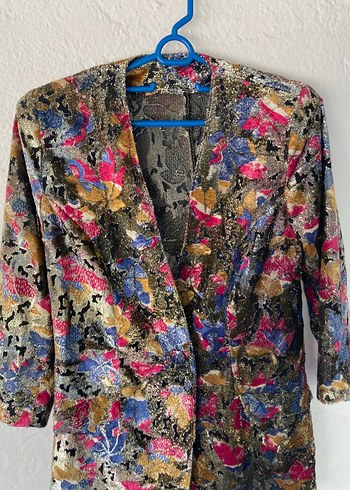 Desenli Bohem Uzun Kollu Kadın Blazer