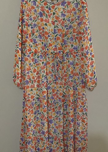 Çiçek Desenli Uzun Kollu Bohem Elbise - Görsel 2