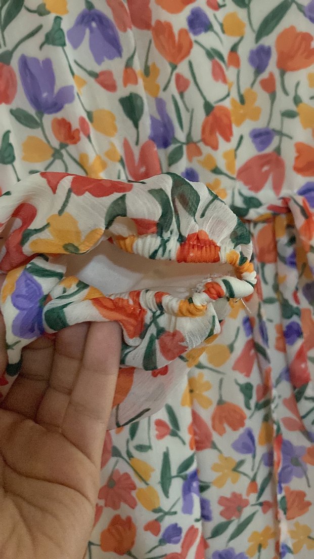 Çiçek Desenli Uzun Kollu Bohem Elbise - Görsel 4