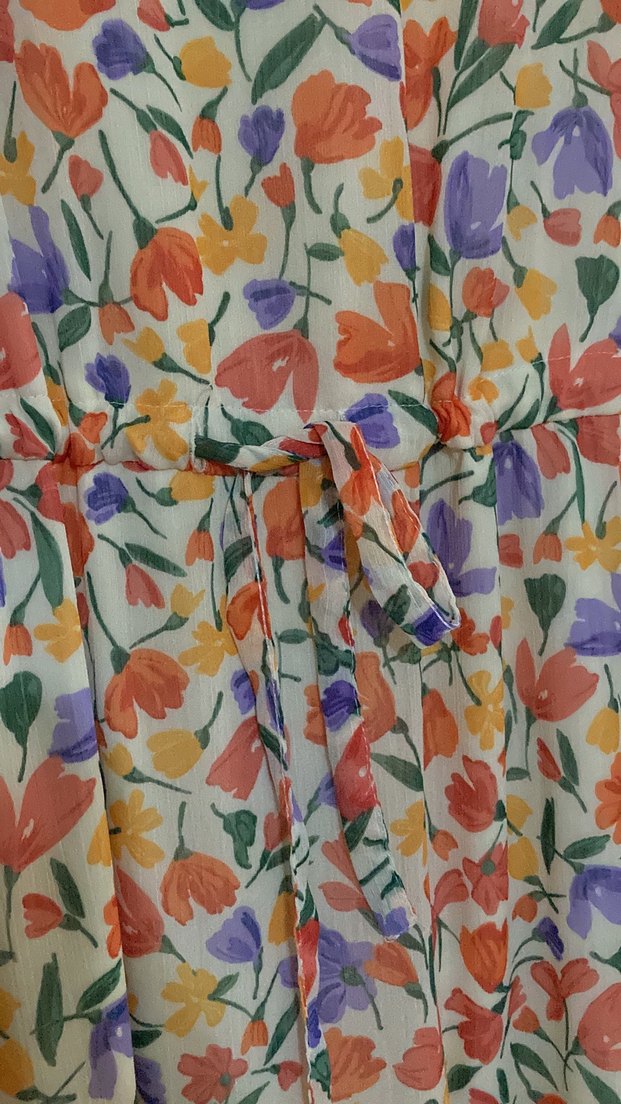 Çiçek Desenli Uzun Kollu Bohem Elbise - Görsel 5