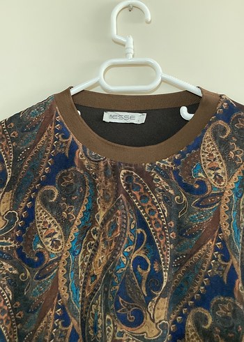 Bohem Uzun Kol Kahverengi Desenli Elbise - Görsel 4