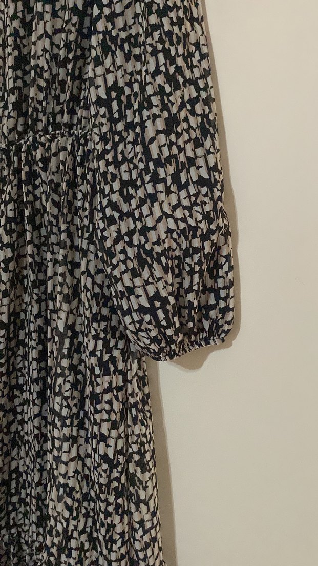 Gri Desenli Uzun Elbise - Görsel 2