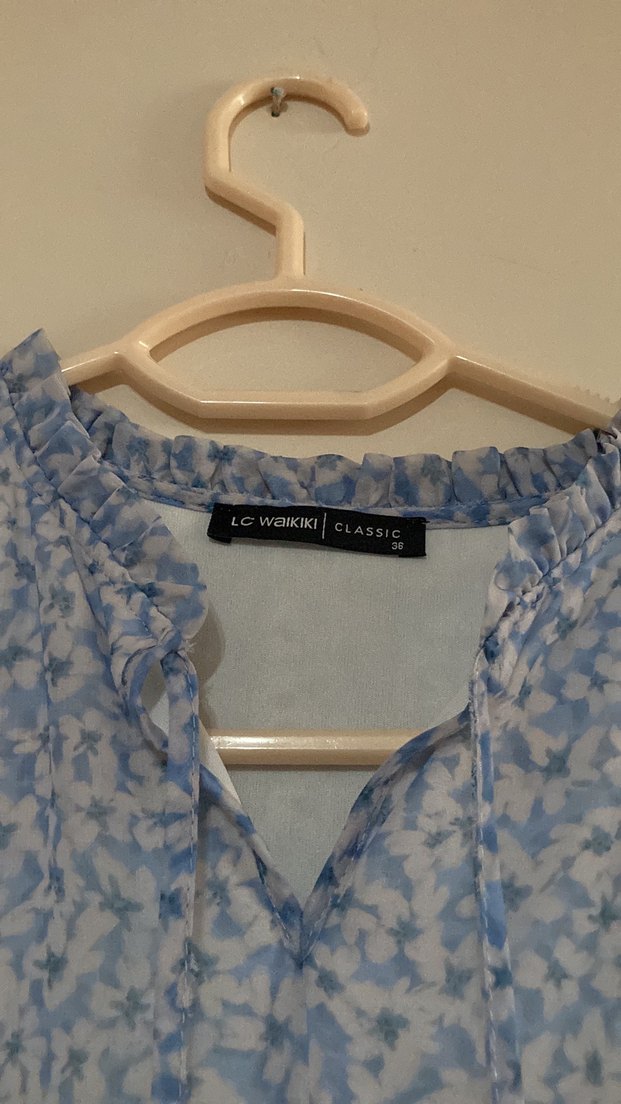 Uzun Kollu Mavi Bohem Uzun Elbise - Görsel 3