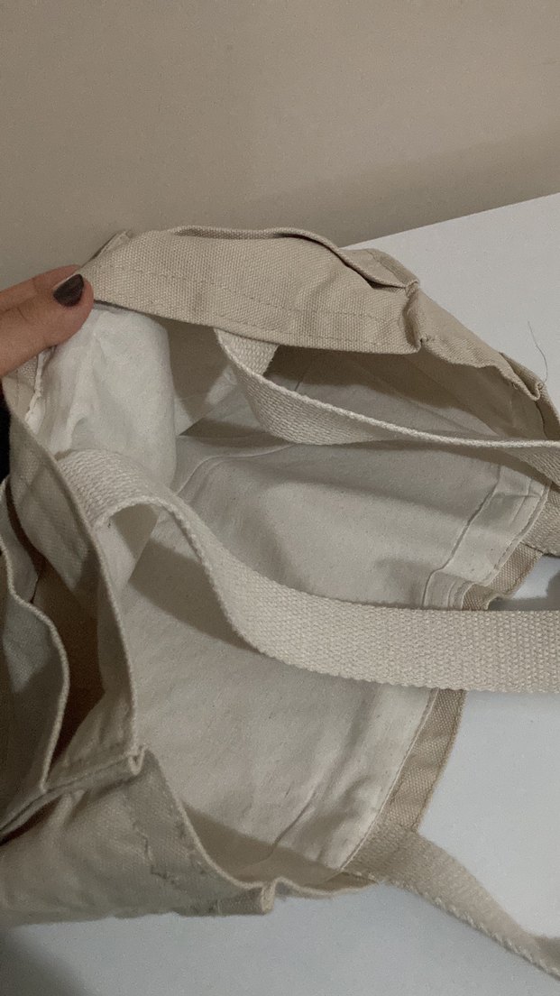 Bej Minimalist Pamuk Kadın Çantası - Görsel 2