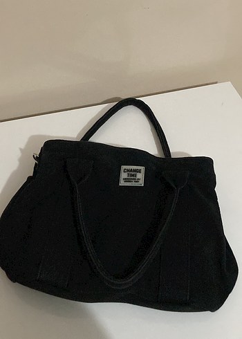 Siyah Süet Minimalist Kadın Çanta