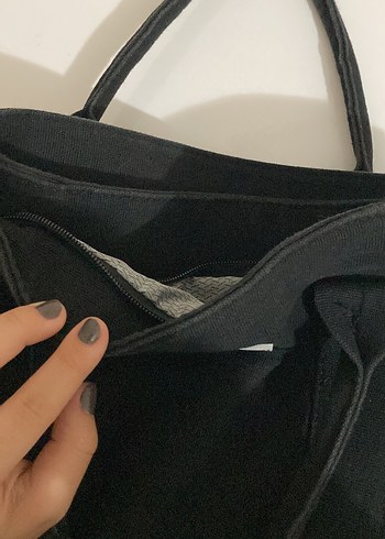 Mango Siyah Süet Minimalist Kadın Çanta