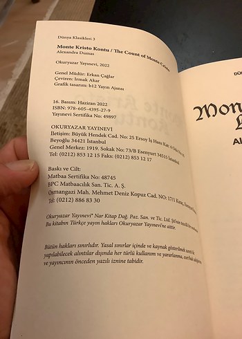 Beden Monte Kristo Kontu - Alexandre Dumas