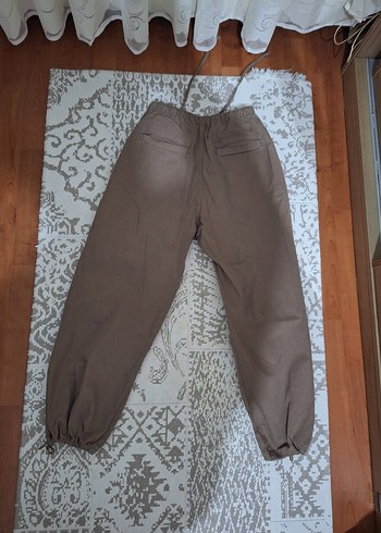 Bej Rahat Kesim Keten Kadın Pantolon - Görsel 2