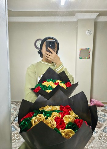 Bohem Tarzda Renkli Gül Buketi - Görsel 3