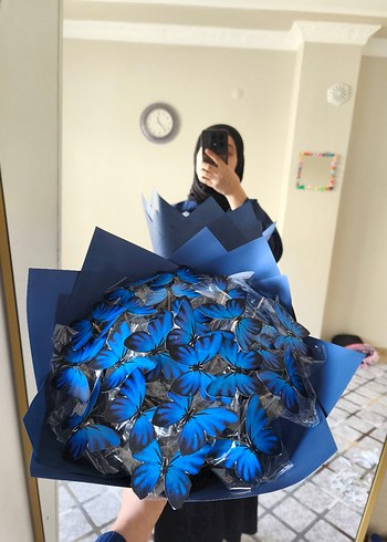 Mavi Kelebekli Işıklı Buket - Görsel 3