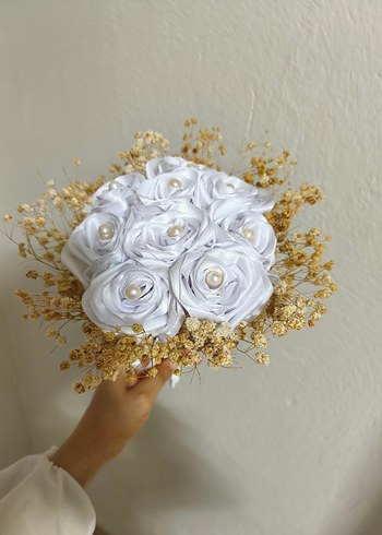 Beyaz Bohem Gelin Buketi - Görsel 4