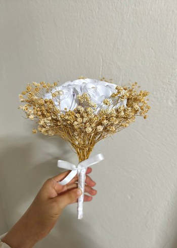 Beyaz Bohem Gelin Buketi - Görsel 3