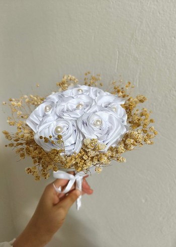 Beyaz Bohem Gelin Buketi - Görsel 2