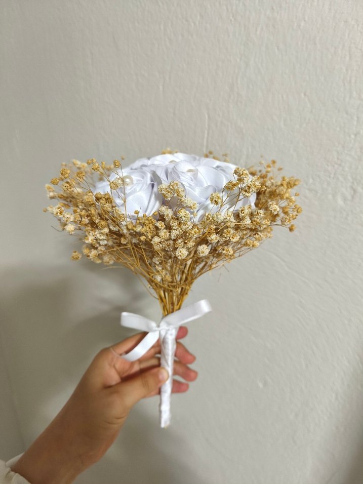 Beyaz Bohem Gelin Buketi - Görsel 3