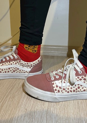 Pembe Bağcıklı Vans Kadın Sneakers - Görsel 5