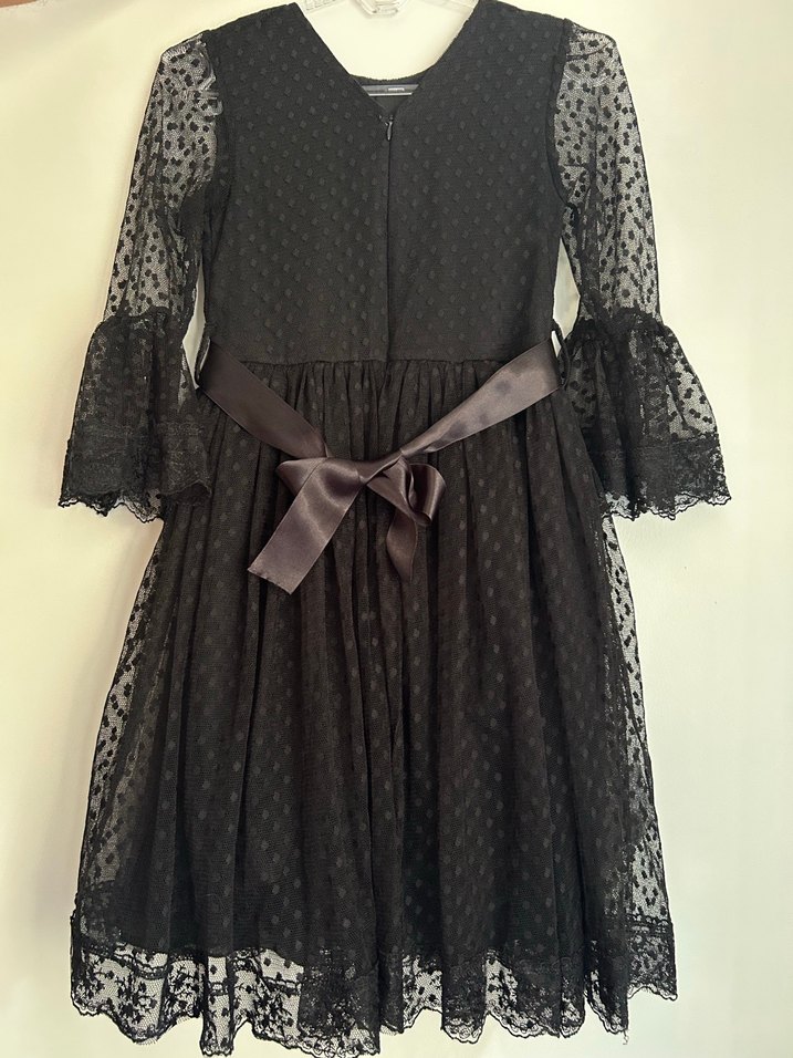 Kız Çocuk Siyah Dantelli Gotik Elbise - Görsel 2