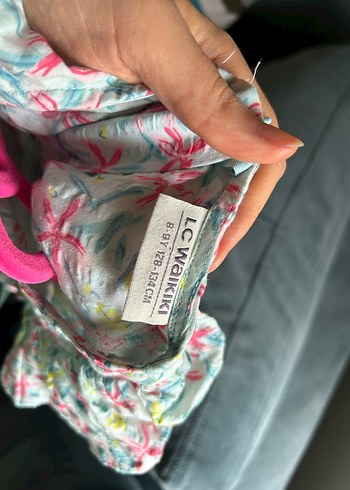 Çiçek Desenli Kız Elbisesi, Fırfırlı, Kısa Kollu - Görsel 4